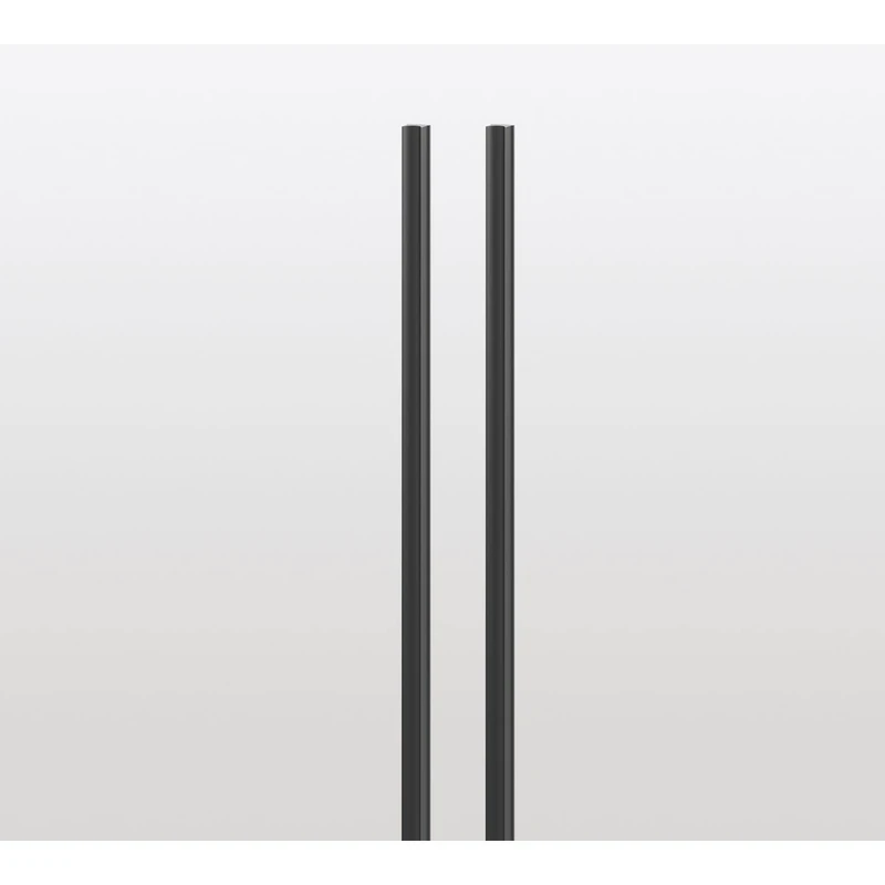 PEKA 600.0410.15 Cable Duct Cover Set for Pecasa Wall Profile Length 2200 mm Silicone Black 2 Pieces Silver