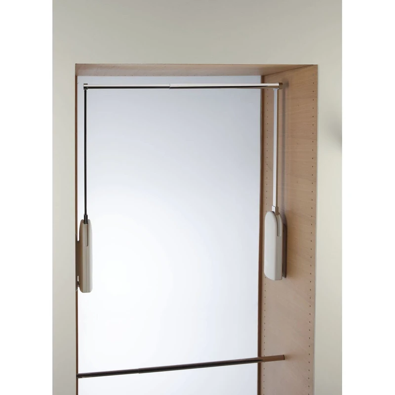SERVETTO SE01LZI341 i3 Electric Straight Lift with Extendable Clothes Rail 750-1200 mm and Remote Control, Load Capacity 17 kg, Plastic/Steel White/Chrome-Plated KG17