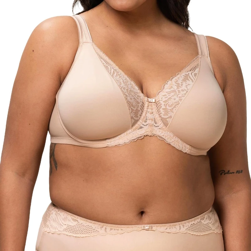 Triumph Women's Modern Lace+Cotton W, Bra, Neutral Beige