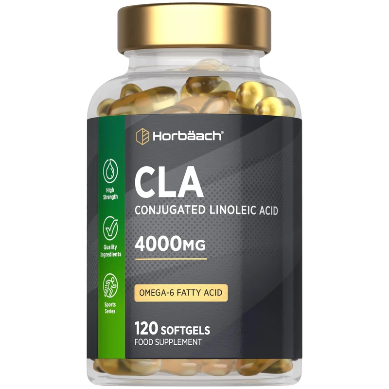 CLA Capsules 4000mg | 120 Softgels | High Strength Supplement | Conjugated Linoleic Acid Oil from Safflower | Suitable for Men & Women | by Horbaach