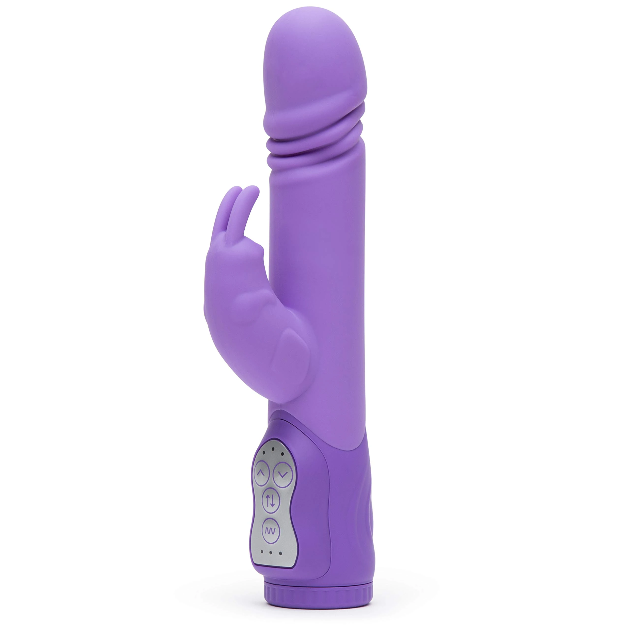 Lovehoney Dream Thrusting Rabbit Vibrator - 5 Inch Silicone Vibrator for Women with 3 Speed Thruster - Dual Stimulation Adult Sex Toy - Rechargeable & Waterproof - Purple