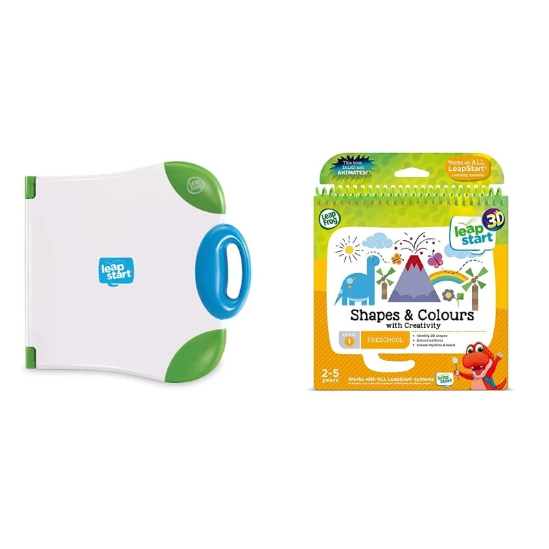 LeapFrog LeapStart Educational Interactive Electronic Book for Toddler to 7 Year Olds, Green with 460503 Activity Book 3D