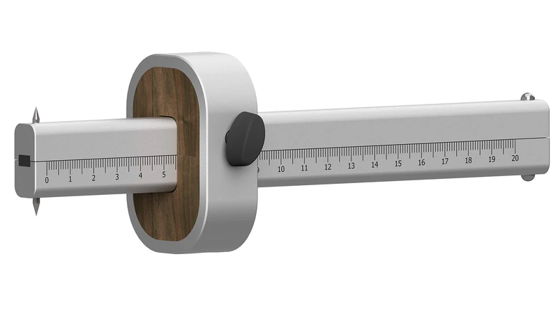 Ulmia 0029A Line Marking Gauge (2 Scribing Bars Made of Aluminium with Measuring Scale), Multicoloured - Image 1