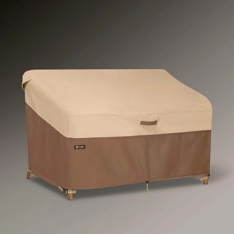 Classic Accessories Veranda's Best Waterproof Patio Sofa/Loveseat Cover, 76 x 33 x 32 Inch, Patio Furniture Covers