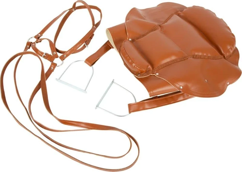 small foot 11906 Wooden Horse Saddle and Bridle Set, for the garden or nursery, with accessories, for ages 3+ years