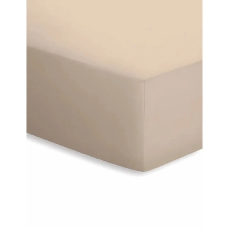 Bassetti Topper 9285316 Fitted Sheet Plain Cream 755 Cotton and Elastane 140 x 200 cm 160 x 220 cm