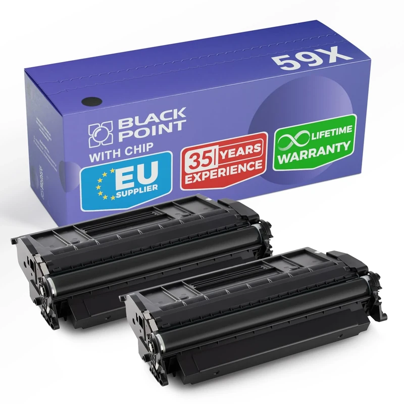 BLACK POINT [With Chip] Toner Pack of 2 Compatible with HP CF259X Black for HP: Laserjet Pro MFP M428dw Laserjet Pro MFP M428fdn Laserjet Pro MFP M428fdw Laserjet Pro M404dn Laserjet Pro M404dw M404n