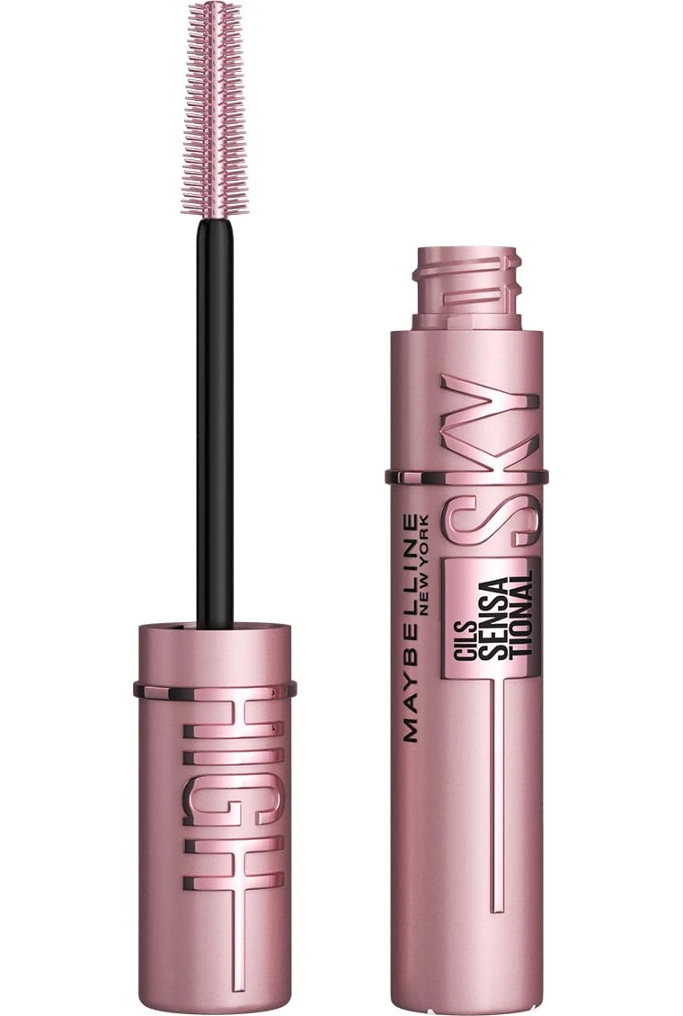 Maybelline New York Lash Sensational Sky High Mascara, Volumising & Lengthening Mascara, Washable Flake-Free Formula Infused with Bamboo Extract & Fibres, 7.2 ml, Shade: 01, Very Black