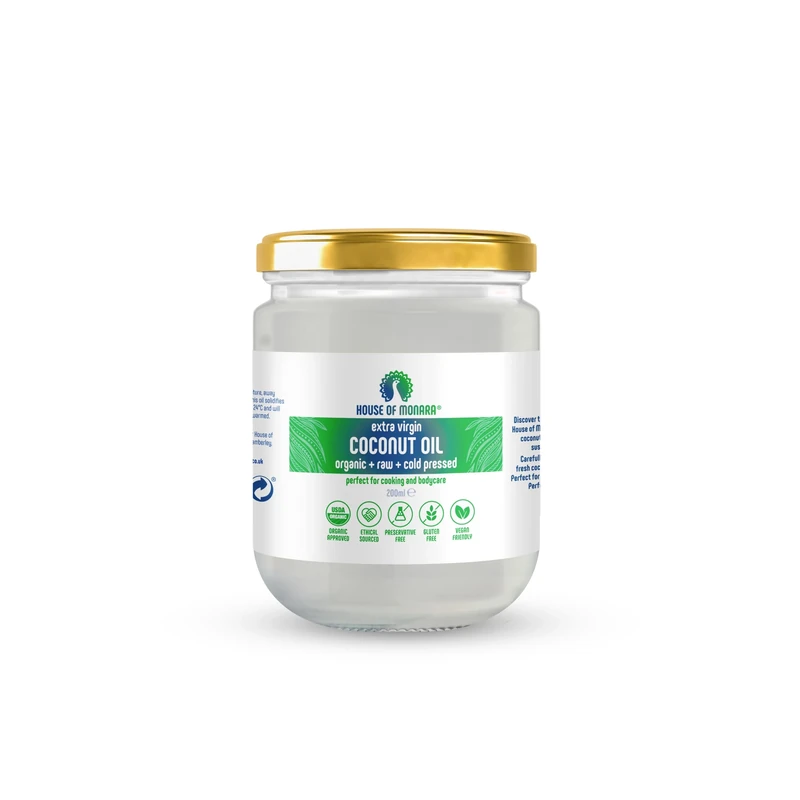 House of Monara Organic Extra Virgin Coconut Oil Pure, Raw and Cold Pressed 200 ml