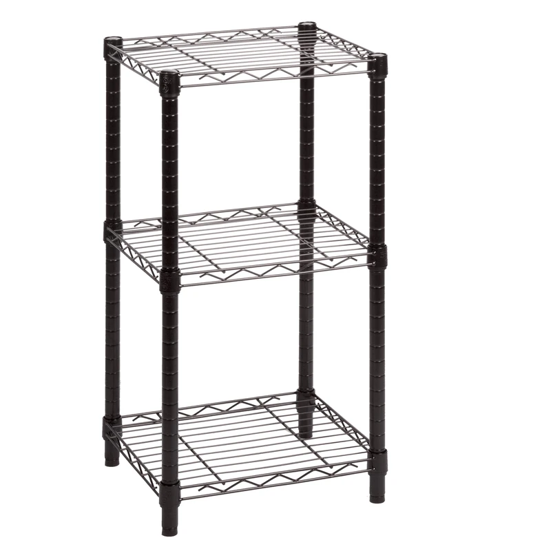 Honey Can Do Small 3-Tier Adjustable Storage Shelving Unit, Black, 600 lbs - Image 1