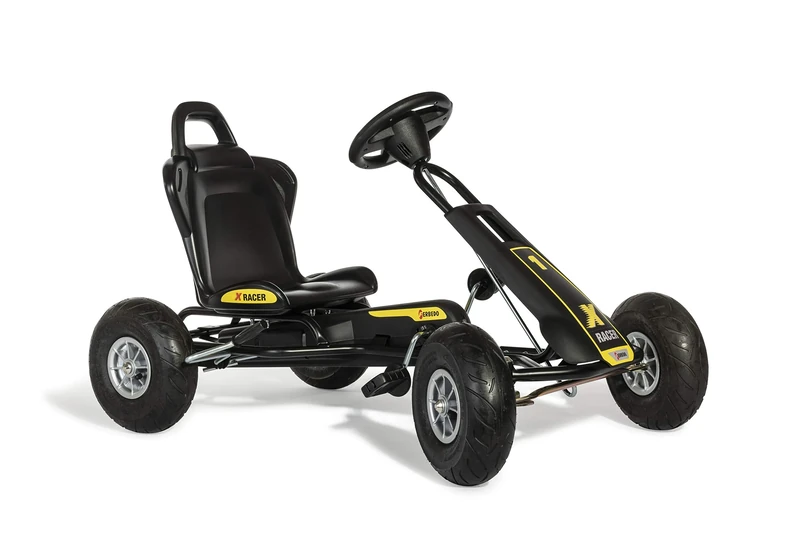 Ferbedo Go Kart AT X-Racer 105007 102 x 60 x 64 cm Black with Sound Steering Wheel and Pneumatic Tyres