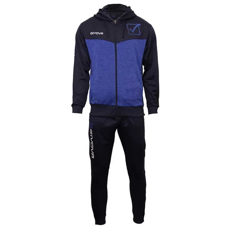Givova TUTA VISA MELANGE CON CAPPUCCIO POLAR FLEECE BLU/AZZURRO MELANGE Tg. L