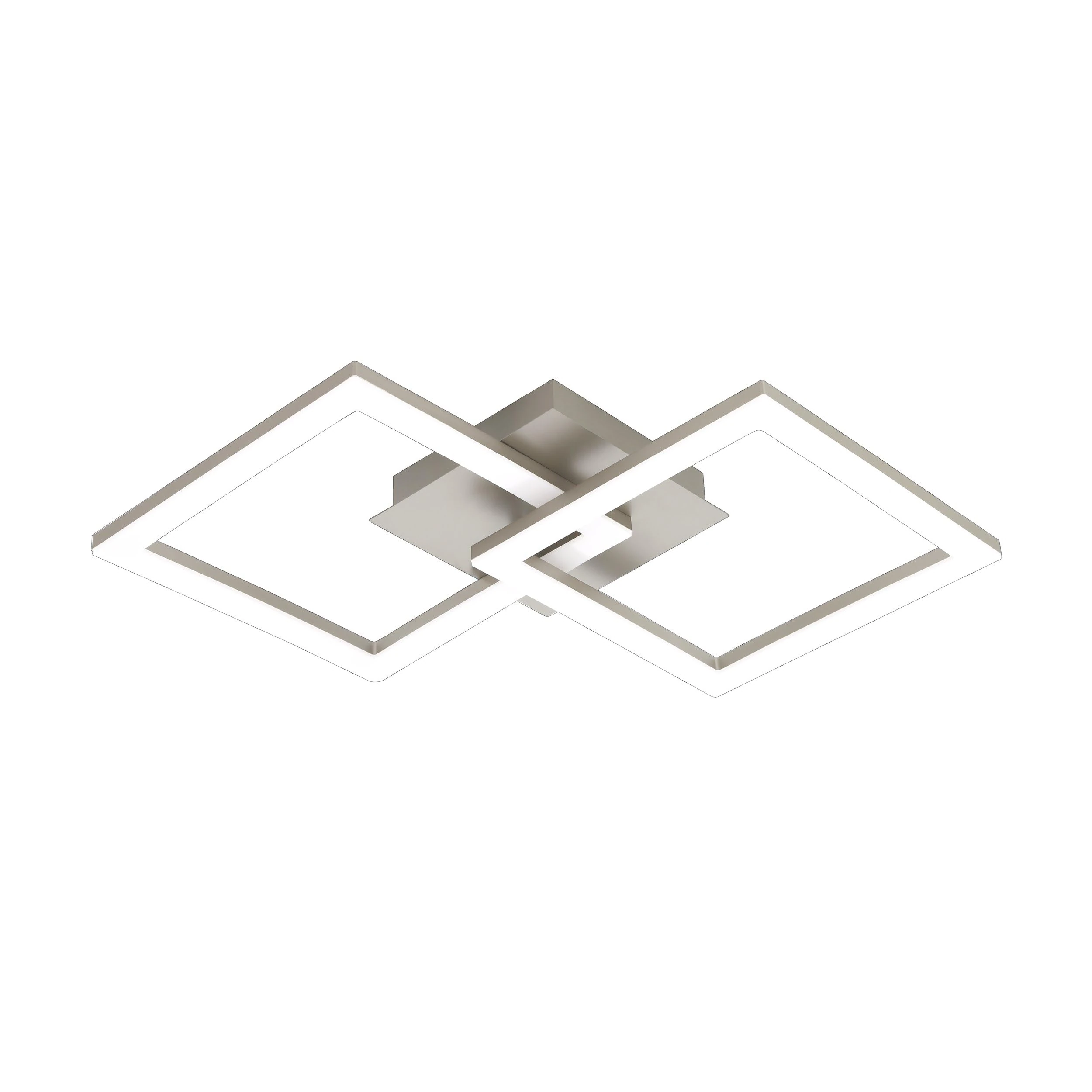 Eglo LED Ceiling Light Fitting Palmaves 2, 2 lamp fixtures Made of matt Nickel Metal and White Plastic, Kitchen and Bedroom spotlights, Warm White, 20.7 inches