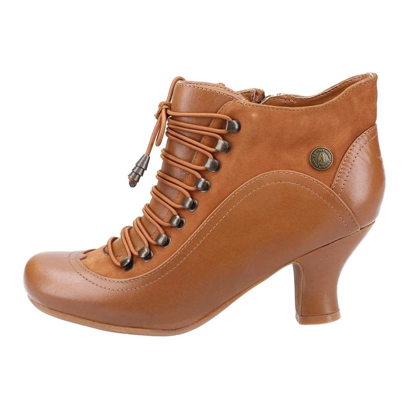 Hush Puppies Female Vivianna Lace Up Heeled Boot, Tan, 3 - Image 1