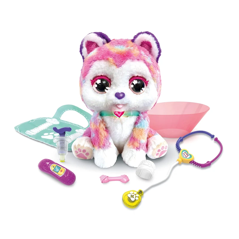 VTech Husky Visits The Vet, Interactive Plush, Toy for Kids 3+, 100+ Sound and Movement Combinations, ESP Version (80-529722)