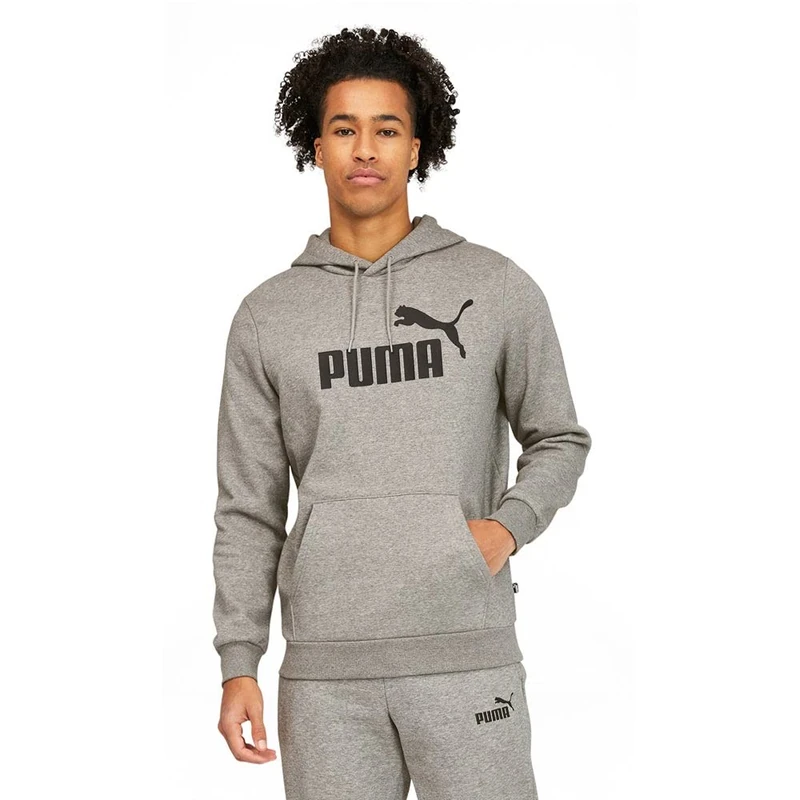 PUMA Men's Essentials Logo Fleece Hoodie (Available in Big & Tall) Hooded Sweatshirt, Medium Gray Heather, S - Image 1