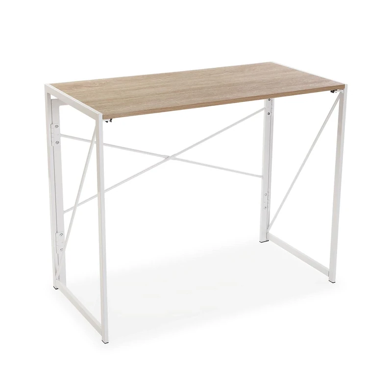 Versa Jack Desk Table for the Computer, Table for the Room or Study, Folding, Measurements (H x L x W) 74 x 45 x 90 cm, Wood and Metal, Colour White