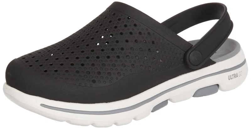 Skechers Men's Foamies: Gowalk 5 Astonished Clog, Black/Grey, 10.5 UK