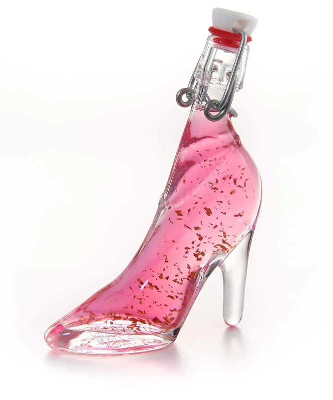 IL GUSTO Pink Vodka Gift with 22K Gold Flakes – Luxury Premium Vodka in Lady Shoe Shaped Bottle, 40ml, 20% ABV – Unique Gift for Her