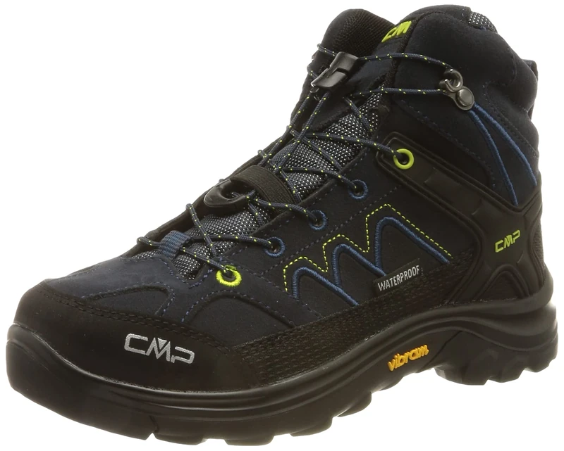 CMP KIDS MOON MID WP TREKKING SHOES, KIDS MOON MID WP TREKKING SHOES, BLACK BLUE,