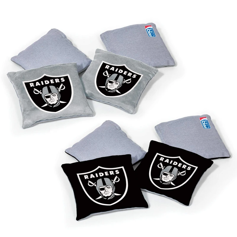 Wild Sports NFL Las Vegas Raiders 8pk Dual Sided Bean Bags, Team Color