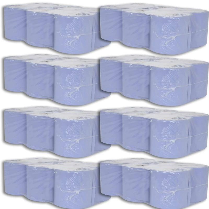 Blue Roll 2 Ply – Centre Feed Paper Towel Roll | 48 Pack | Strong, Absorbent Cleaning Roll for Kitchen, Industrial & Commercial Use | Embossed Wipe Tissue for Dispensers