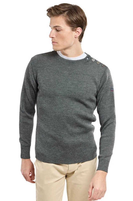 Armor Lux Men's Fouesnant Sweater, Gris chiné, 3XL