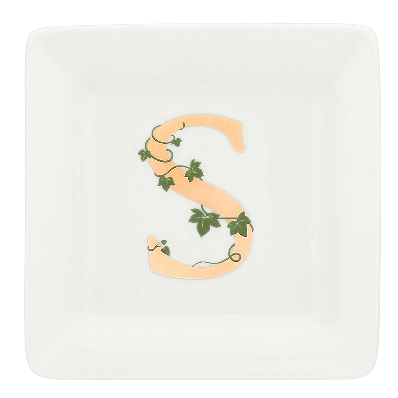LA PORCELLANA BIANCA PB White Porcelain - Square Saucer Letter S - Home Furniture, Kitchen - Adorato Line - Gift Idea - Porcelain - 10x10xh1,5 cm