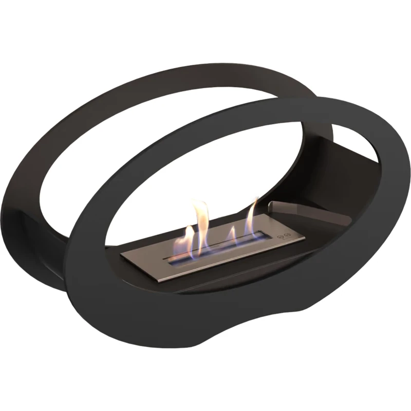 KRATKI Echo Ethanol Fireplace, Freestanding Real-Fire Fireplace, 15 cm Flames, Dimensions in cm: W 50 x H 29 x D 16.2 cm. Weight: 7.8 kg. Fuel: bioethanol for soot-Free and smokeless fire Magic