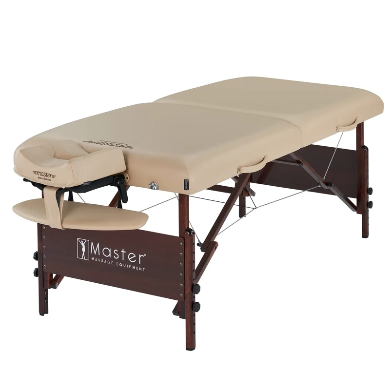 Master Massage Del Ray Professional Portable Massage Table 7.6cm Thick Foam Therapy Table Foldable Massage Couch Lash, Tattoo Bed Package SPA Salon Facial Beauty Couch Sand 76cm