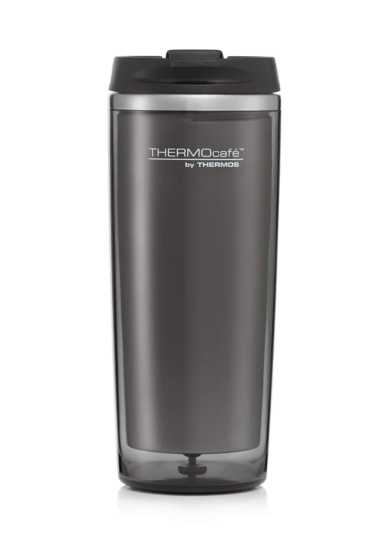 THERMOcafe Grey Travel Tumbler 350ml - Flip Lid, Double Wall Vacuum