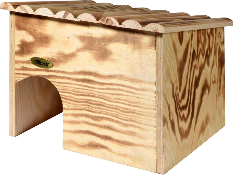 dobar® 22232FSCe Hedgehog House as Construction Kit - Hedgehog Sleeping House Made of Solid Wood - Hedgehog Cave for the Garden - Hedgehog Sleeping Area with Lock - Hedgehog Hotel with Protection