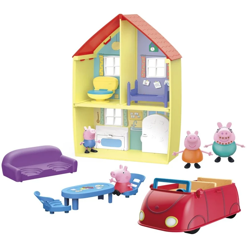 Peppa Pig Peppa's Family Home Combo Toy, Includes Playset, Car with Sounds, 4 Figures, 6 Accessories, for Ages 3 and Up - Amazon Exclusive
