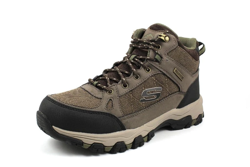 Skechers Men's SELMEN MELANO Hiking Boot, Chocolate Leather W/Mesh, 9 UK