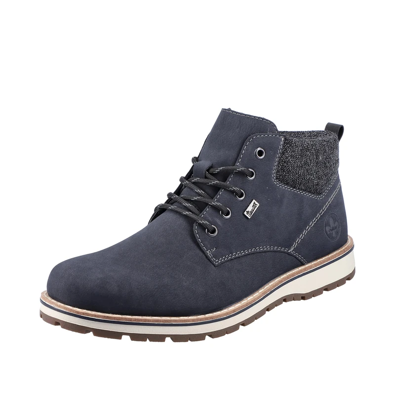 Rieker RiekerTEX 38419 Men's Lace-Up Ankle Boots Water-Repellent, blue, 10.5 UK