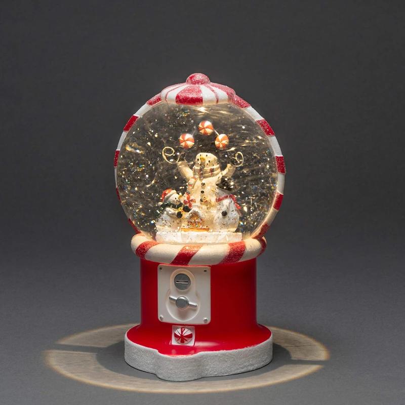 Konstsmide LED Candy Machine with 3 Snowmen, 5 Hour Timer, Water Filled, 1 Warm White Diode, Battery Operated, Indoor - 4390-000 - Image 1