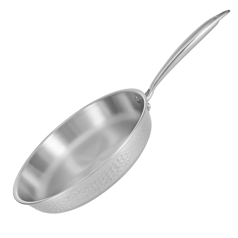 RESTO 95003 Universal Tri-Ply Pan 28 Cm - Stainless Steel Frying Pan with Three-Layer Base - Energy Saving 25% - Suitable for All Types of Cookers, Including Induction