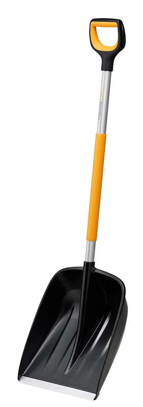 Fiskars Snow Shovel for Small and Large Amounts of Snow, X-Series, Length: 132 cm, Aluminium/Polymer, Black/Orange/Grey, 1057177