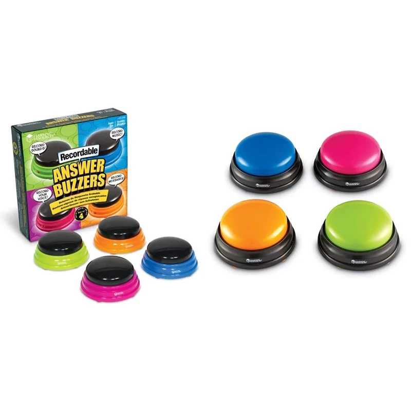 Learning Resources Recordable Answer Buzzers Set of 4 & Learning Resources Answer Buzzers