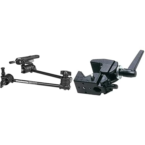 Manfrotto 196B-2 Single Arm 2 Section with Camera Bracket, Black & 035 Ftc Super Clamp