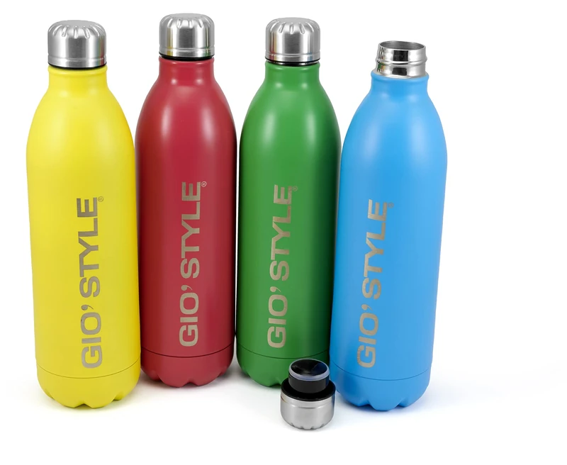 GIO'STYLE Giostyle Thermal Water Bottle in Steel, Assorted Colours, Capacity 0.75 L