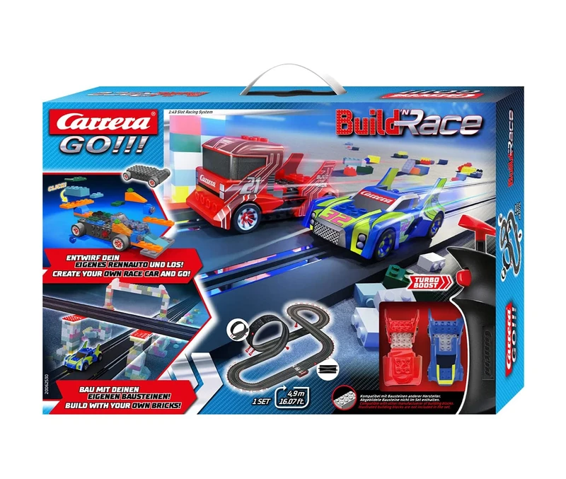Carrera GO!!! 20062530UK Build 'n Race Slot Car Racing Set With UK Plug, 1:43 Scale, 4.9 Metres