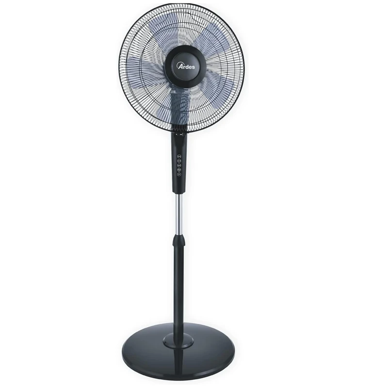 Ardes - Floor Fan with Remote Control, Timer and Touch Control Panel, Quiet, 5 Blades, 40 cm, Oscillating, with Adjustable Height and Tilt, 3 Speed Levels, Model AR5S41PBT