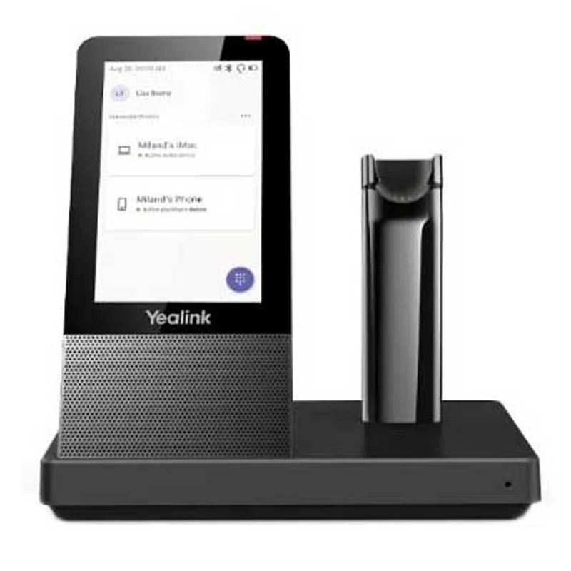 Yealink WH67 All-In-One, Convertible DECT Wireless Headset & UC Workstation with 4.0 Inch (480 x 800px) Capacitive Touch Screen Acoustic Shield Technology – Black/Silver