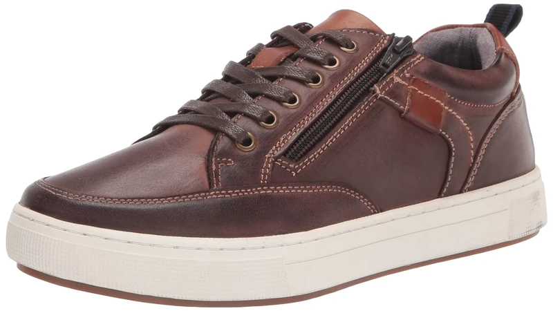 Propet Karsten Men's Sneaker - Brown Leather Zip, Size 8.5 UK