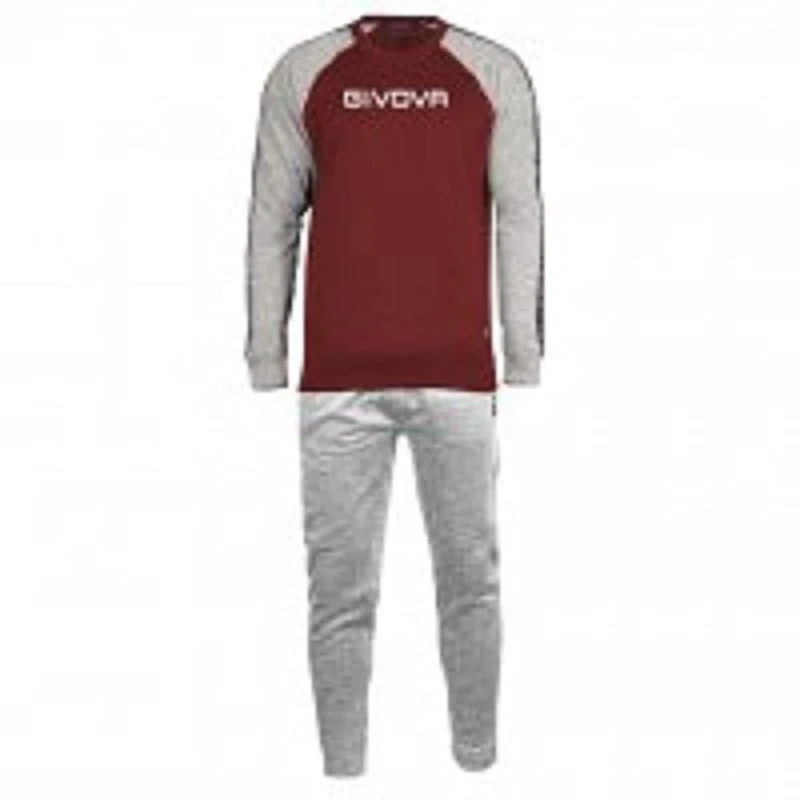 Givova Men's Italien 102 Passen, Hellgrau meliert/Burgunderrot, 2XS