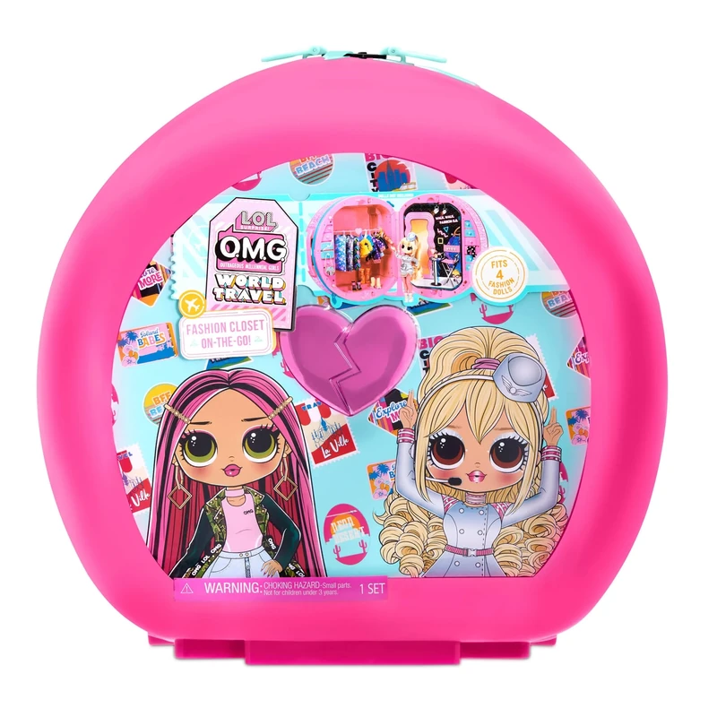 LOL Surprise OMG World Travel Fashion Closet On-The-Go - Rolling Storage Case with Accessories & Backdrops - Fits 4 Fashion Dolls & Doll Accessories - Collectable - Great Gift For Kids Ages 4+