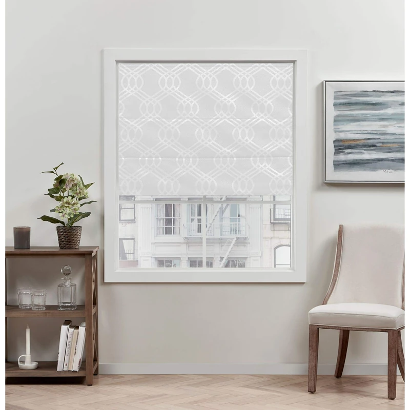 Exclusive Home Curtains Blackout Roman Shade, Polyester, White, 27x64