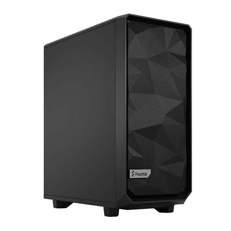 Fractal Design Meshify 2 Compact (Black Solid) Gaming Case, ATX, Angular Mesh Front, 3 Fans, Detachable Front Filter, USB-C