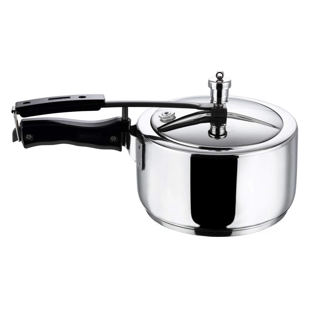 Vinod Pressure Cooker Stainless Steel – Inner Lid - 3 Liter – Sandwich Bottom – Indian Pressure Cooker – Induction Friendly Cooker – Best Used For Indian Cooking, Soups, and Rice Recipes, Quinoa